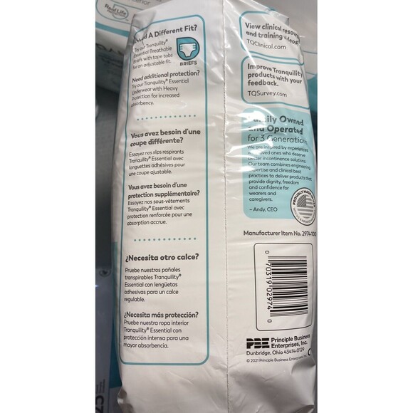 Tranquility Underwear Disposable Briefs Small  25 Count Adult Diaper Moderate - Picture 4 of 5